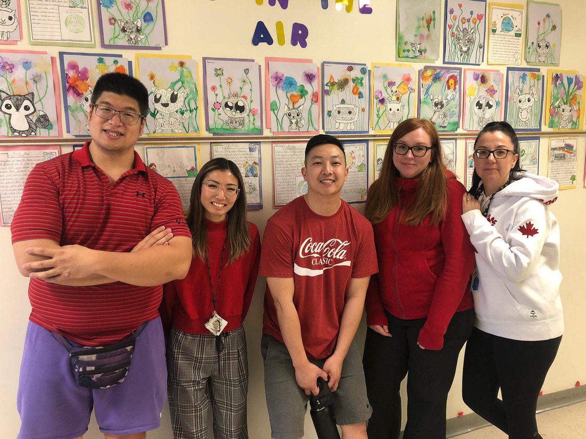 Teachers at Chartland JPS are wearing #ETTRedforEd and showing solidarity in the fight for better learning conditions & learning conditions! #EducationUnafraid @ElemTeachersTO