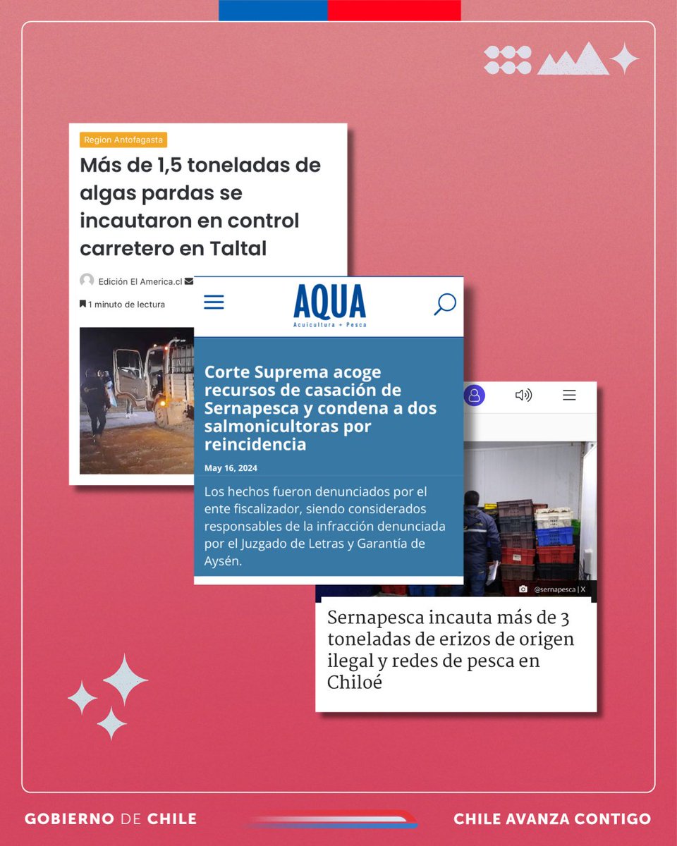 ¡Acciones concretas con importantes resultados!
En este #MesdelMar destacamos una de las labores fundamentales de @sernapesca, que es fiscalizar al sector pesquero para combatir tanto la #pescailegal como las malas prácticas que puedan afectar los recursos y a las personas.