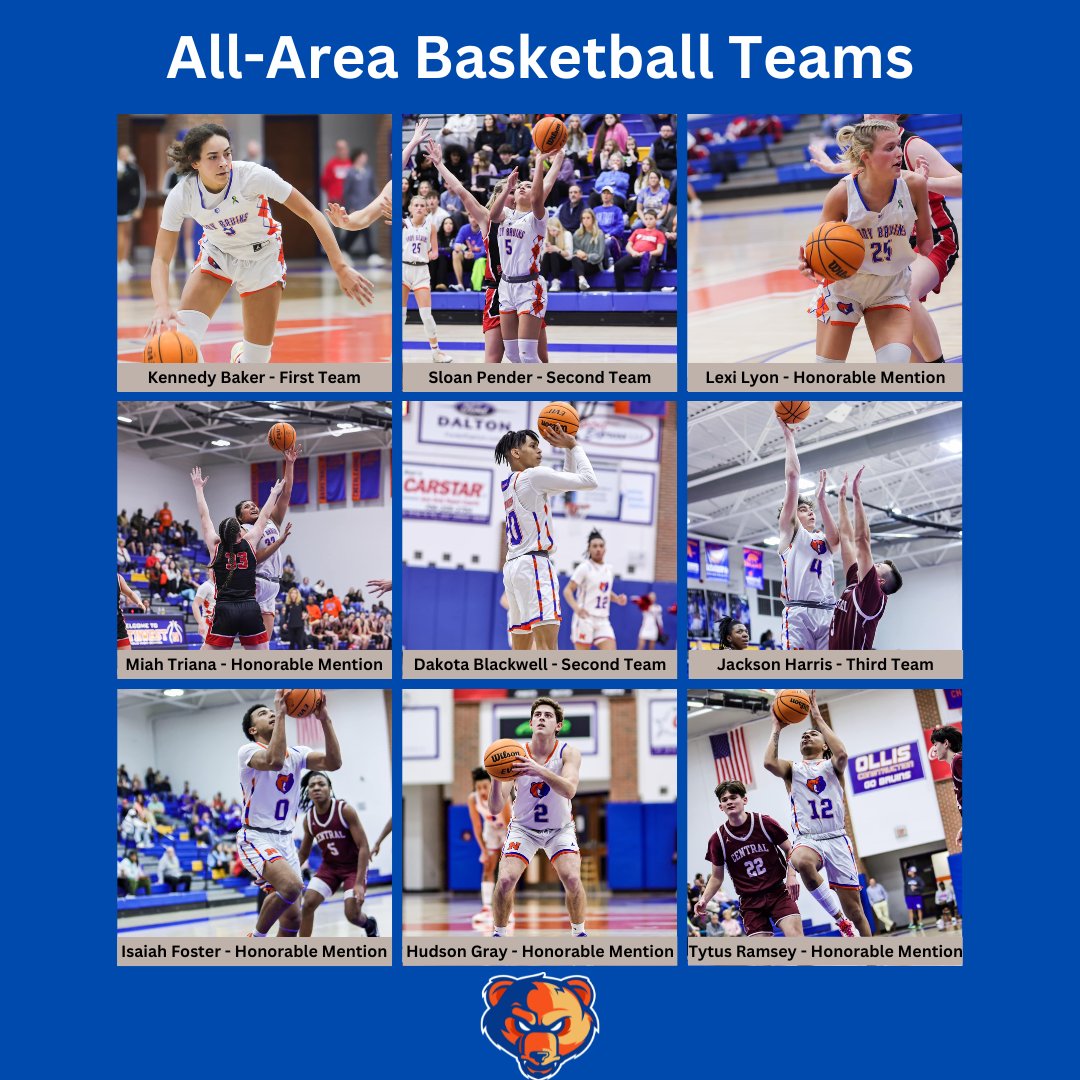 Congratulations to our Lady Bruin and Bruin Basketball players on their selections to the All-Area teams! #GoLadyBruins #GoBruins 🏀