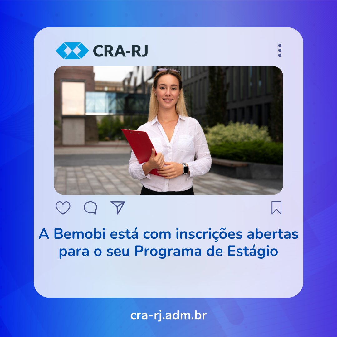 🚨 OPORTUNIDADE DE ESTÁGIO🚨 🎯Para se inscrever é necessário estar cursando Administração,  estatística, matemática, marketing, engenharia de produção, ou áreas correlatas. 📲Saiba mais no Blog Acadêmico do CRA-RJ: 👉mla.bs/1fedff58