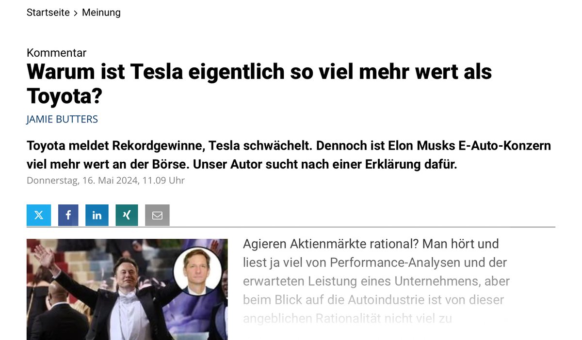 Toyota weniger wert als Tesla, warum?🤡 Veraltete Technik von gestern versus Antrieb der Zukunft.🔋 Könnte eventuell ein Grund sein