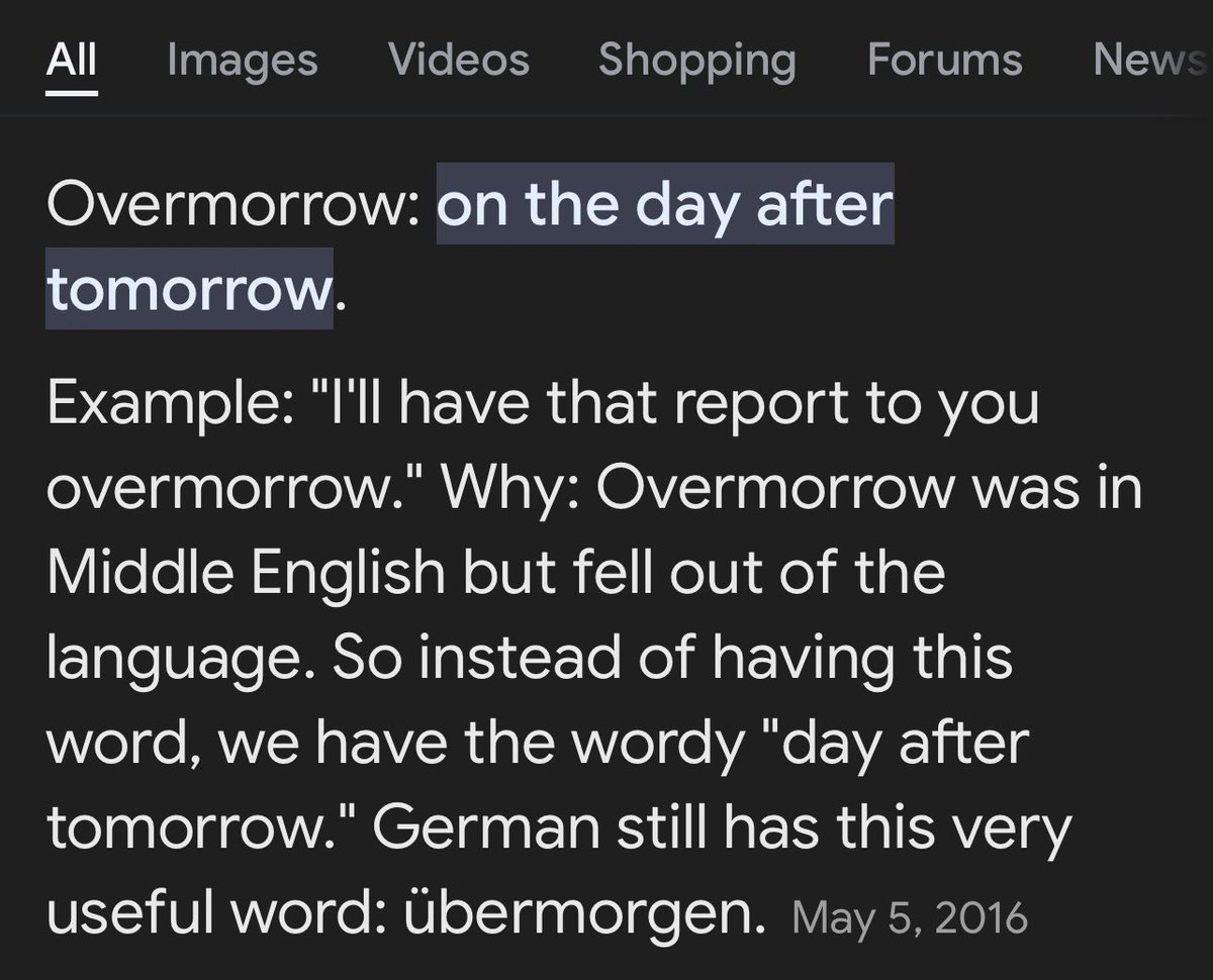 Campaign to bring “overmorrow” back into the English language, to mean “the day after tomorrow” Great word.