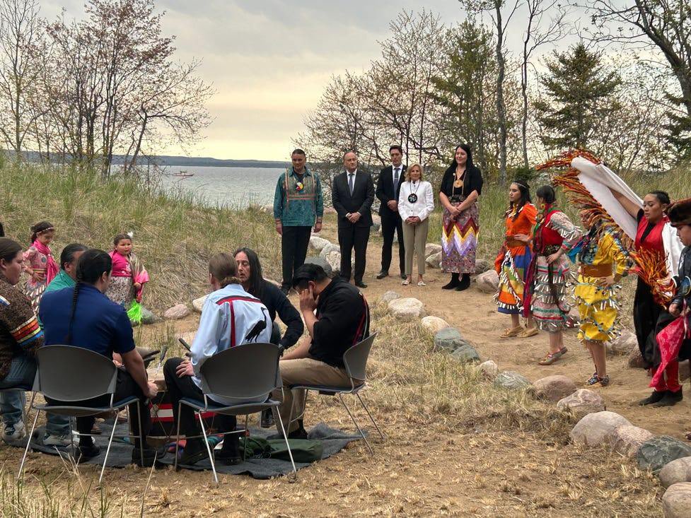 Bryan Newland (@asstsecnewland) on Twitter photo What an honor to visit Bay Mills Indian Community and the Sault Ste. Marie Tribe of Chippewa Indians with <a href="/FLOTUS/">First Lady Melania Trump</a> and @SecondGentleman to discuss the President’s commitment to Indian country. It was beautiful to see what’s possible when we partner with Tribal Nations. What an honor to visit Bay Mills Indian Community and the Sault Ste. Marie Tribe of Chippewa Indians with <a href="/FLOTUS/">First Lady Melania Trump</a> and @SecondGentleman to discuss the President’s commitment to Indian country. It was beautiful to see what’s possible when we partner with Tribal Nations.