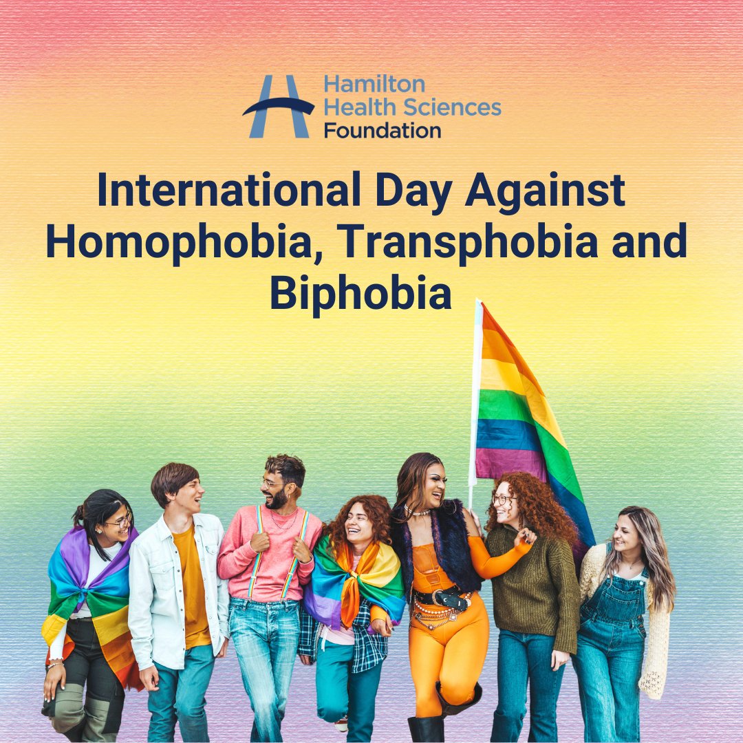 On this #IDAHOTB, we unite to support and amplify LGBTQ+ voices. At Hamilton Health Sciences Foundation, we champion inclusivity and respect for all. Let's #EmbraceDiversity and create a world without barriers. 🌈