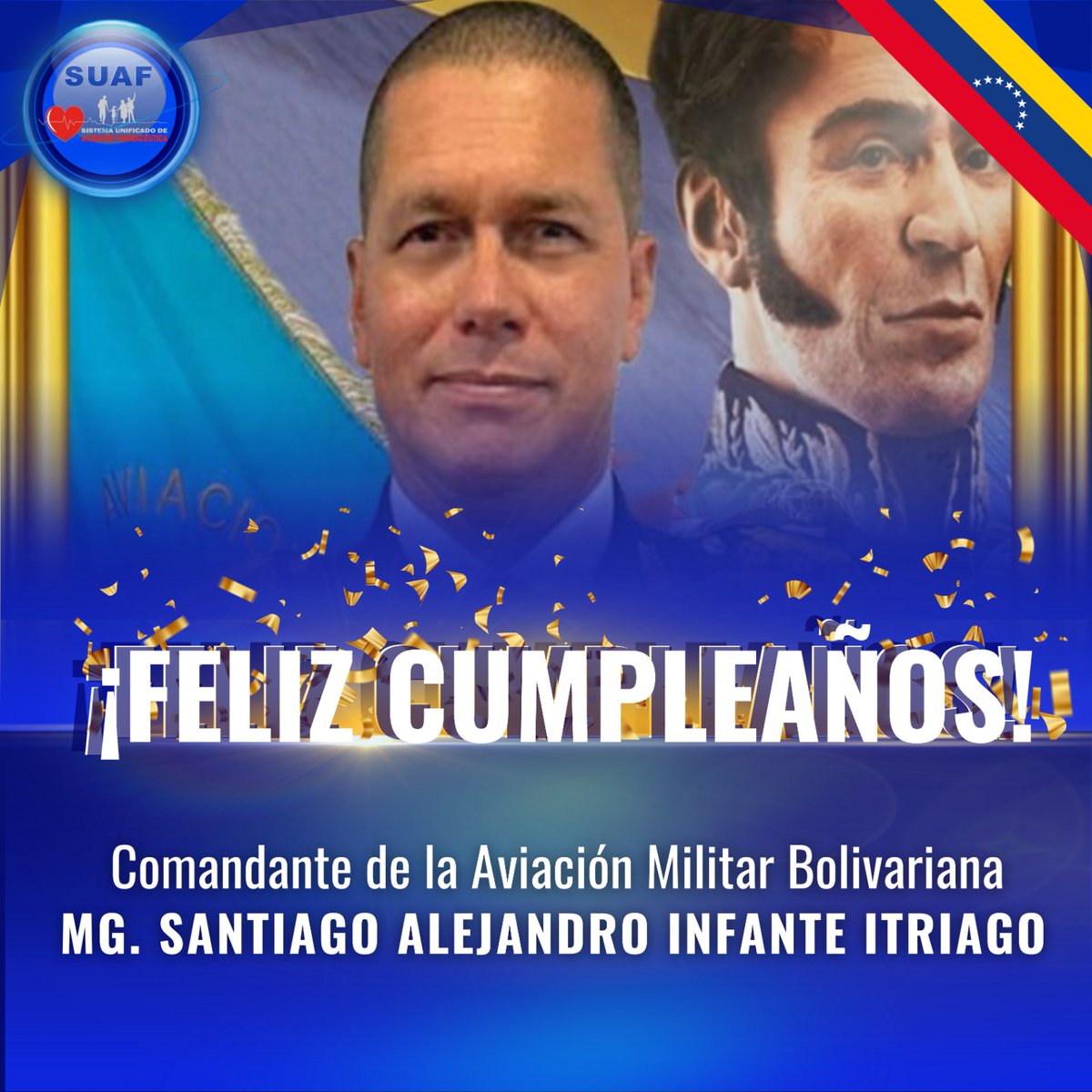 Feliz Cumpleaños Comandante de la Aviacion Militar Bolivariana MG.  Santiago Infante.

Dios lo Bendiga

#cumpleaños