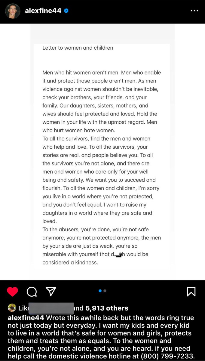 Cassie’s husband, Alex Fine, said “men who hit women aren’t men” in a new message on IG. 🙏🏾