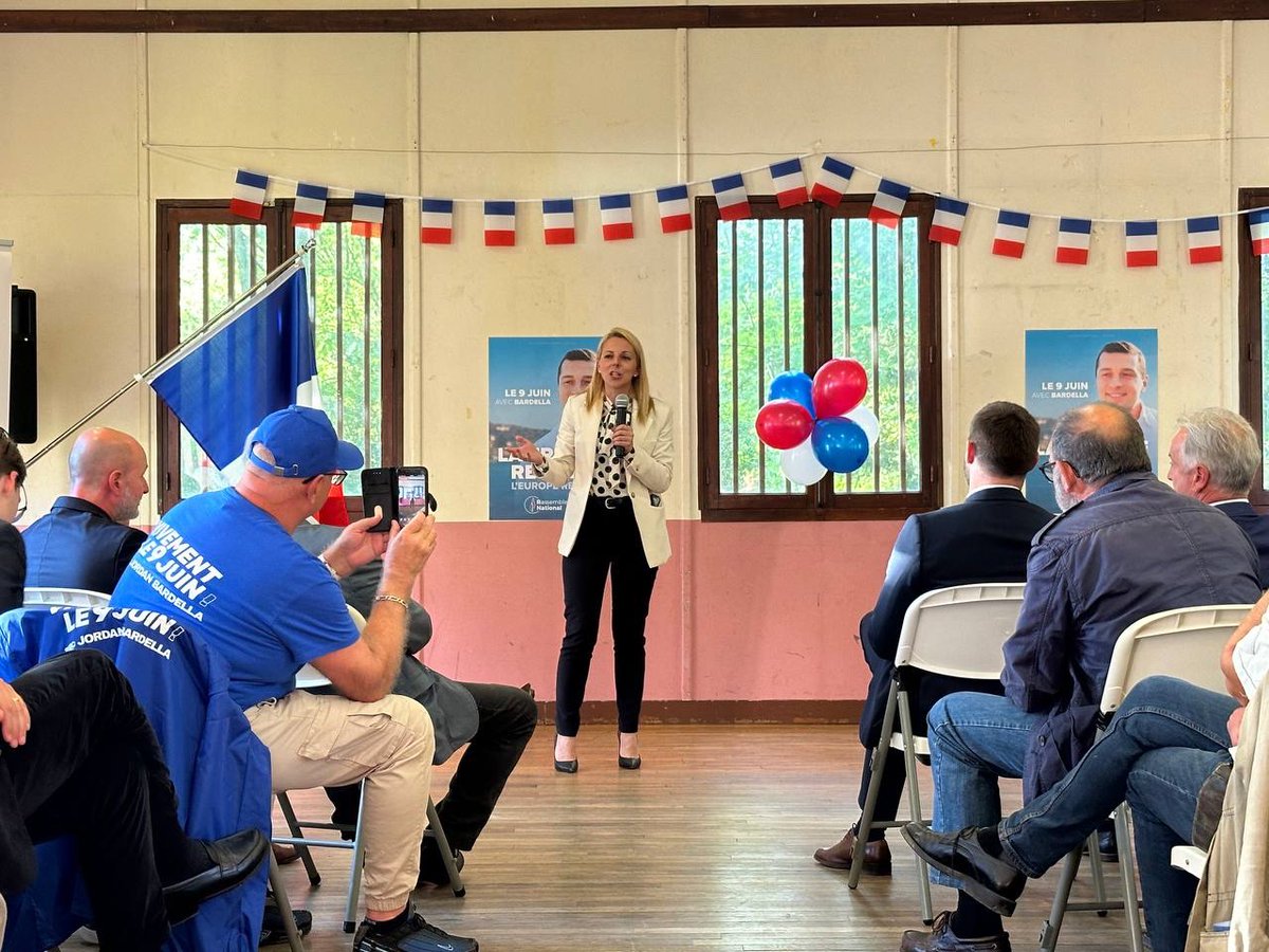 🚀 Dans une salle comble de 110 patriotes du @RNational_off de l’#Yonne, @diaz_edwige mobilise les troupes en rappelant l’importance d’aller voter pour la liste de @J_Bardella aux #Européennes2024 le #9Juin, seule alternative à l’#UE de #Macron ! #VivementLe9Juin