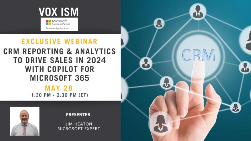 EXCLUSIVE MAY 28 WEBINAR - CRM REPORTING & ANALYTICS TO DRIVE SALES IN 2024 WITH COPILOT FOR MICROSOFT 365

voxism.com/event/crm-repo…
#MicrosoftSolutionsPartner #MicrosoftPartner #MSDyn365 #Dynamics365 #MicrosoftCopilot #microsoftcopilotai #ai #ChatGPT #Microsoft365Copilot #PowerBI