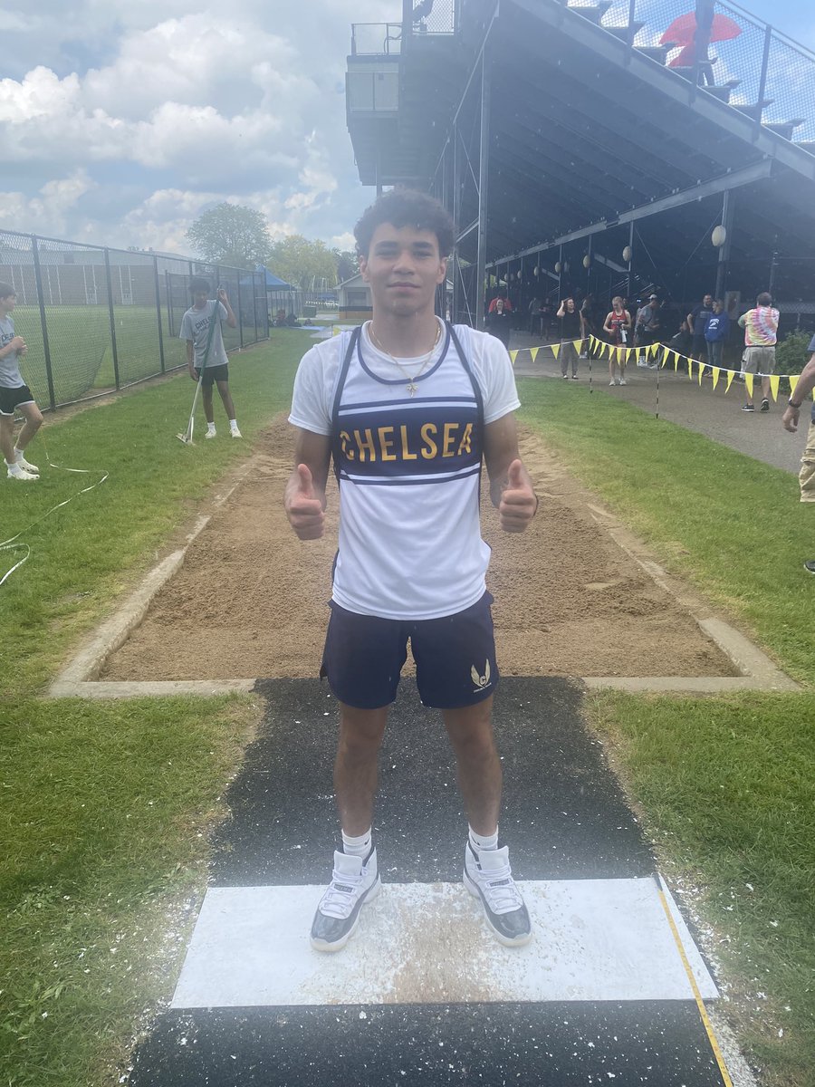 JJ Turnbow is our next qualifier for the MHSAA state meet! Took 2nd in the long jump with a PR of 20 feet, 10.5 inches!