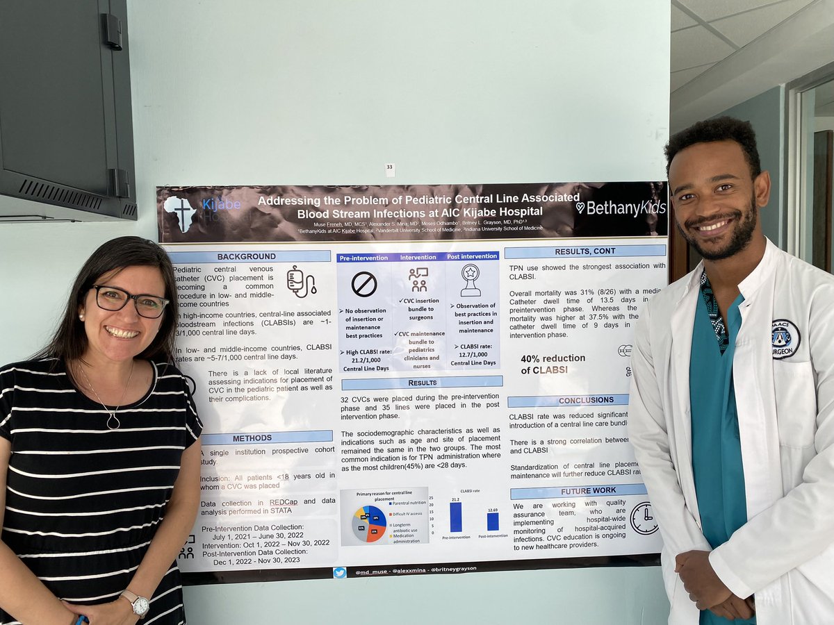 Britney Grayson, MD, PhD (@britneygrayson) on Twitter photo From <a href="/KijabeHospital/">AIC Kijabe Hospital</a> in 🇰🇪 to #APSA24 in 🇺🇸, don’t miss <a href="/md_muse/">Muse Freneh, MD</a> present our work quantifying/reducing CLABSIs tomorrow (Sat) from 2-3:15 pm in Grand Saguaro North-South!
Wish I could be there, please cheer him on for me!
<a href="/APSASurgeons/">APSA Surgeons</a>
<a href="/BethanyKids/">BethanyKids</a>
<a href="/AlexanderSMina/">Alex Mina</a> From <a href="/KijabeHospital/">AIC Kijabe Hospital</a> in 🇰🇪 to #APSA24 in 🇺🇸, don’t miss <a href="/md_muse/">Muse Freneh, MD</a> present our work quantifying/reducing CLABSIs tomorrow (Sat) from 2-3:15 pm in Grand Saguaro North-South!
Wish I could be there, please cheer him on for me!
<a href="/APSASurgeons/">APSA Surgeons</a>
<a href="/BethanyKids/">BethanyKids</a>
<a href="/AlexanderSMina/">Alex Mina</a>