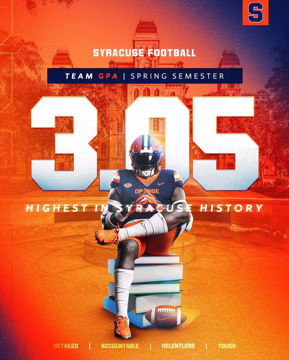 Proud of our team for taking pride in being STUDENT Athletes. #DART🎯 #DominateTheClassroom #SU🍊🏈