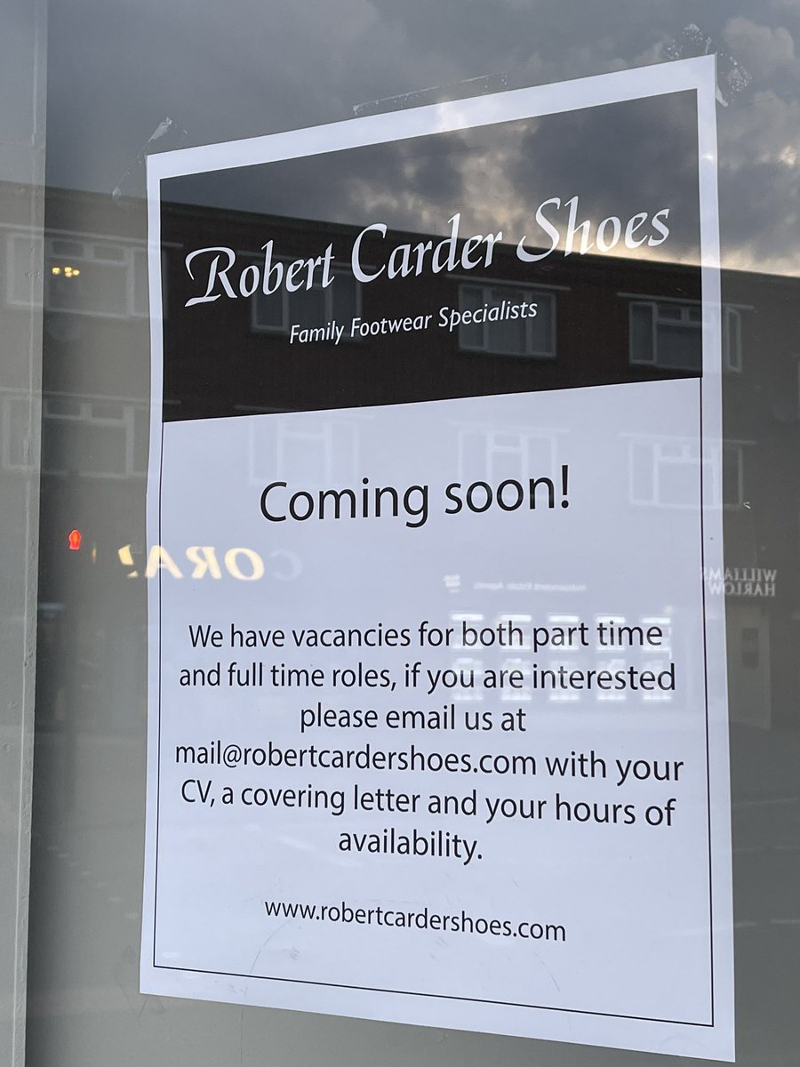ukSJS's tweet photo. @VicLovesJesus73 @leetb77 @YourBanstead Not to worry it’s being replaced by #RobertCarderShoes who are looking for staff. Welcome to #banstead.
#BansteadJobs https://t.co/DNefadiHb7