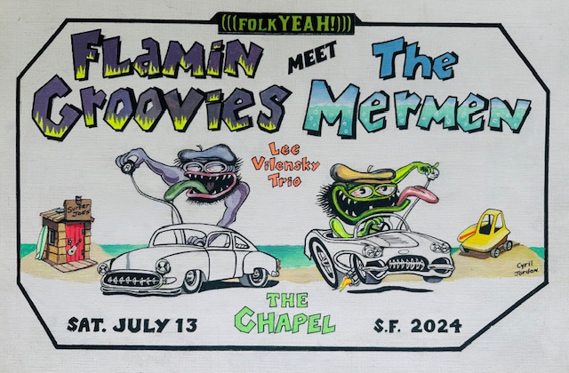 Just Announced! The legendary combo of the Flamin' Groovies + The Mermen + Lee Vilensky Trio rocks The Chapel on Saturday, July 13. 💥🌊💥 Tickets are on sale now: tinyurl.com/2ums7kuw