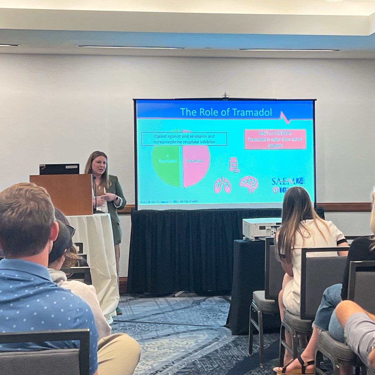 In one of the last <a href="/SAEMonline/">SAEM</a> #SAEM24 Ignite! Sessions, @CBthePHARMD discusses fact or fiction in common pharmacotherapy conversations affecting patient care in the ED!

#tramadolisadirtydrug

#AEMPlify <a href="/SAEM_AEMP/">SAEM AEMP</a>