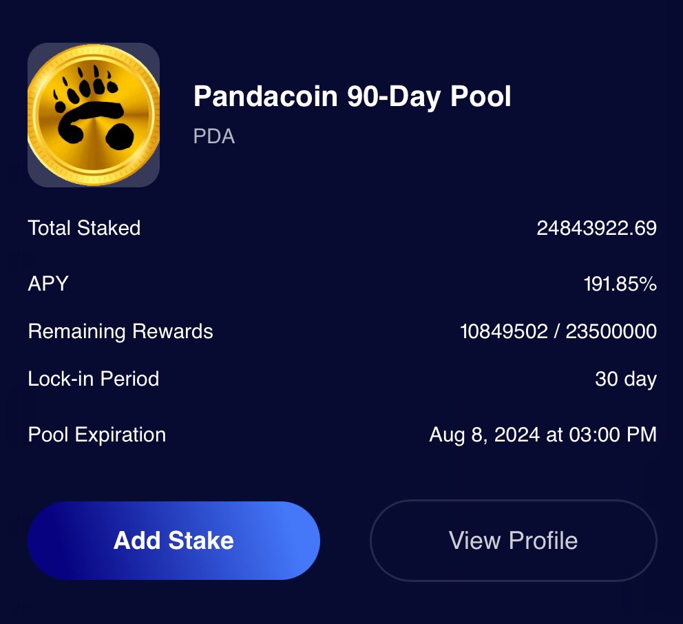 PandaCoinPDA's tweet image. [Update]🚨
#Pandacoin staking  pool has now reopened on @Blastpadxpr after being paused! 

The lock-in period has now changed from an 90 day lock-in period to a 30 day lock-in period allowing the staking of #PDA to continue 🐾 

$PDA $XPR $BLPAD