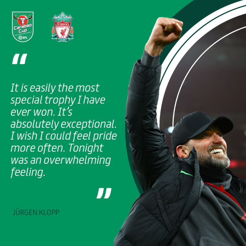 One last time for @LFC ❤️

All the best, Jürgen! 👏

#EFL | #CarabaoCup