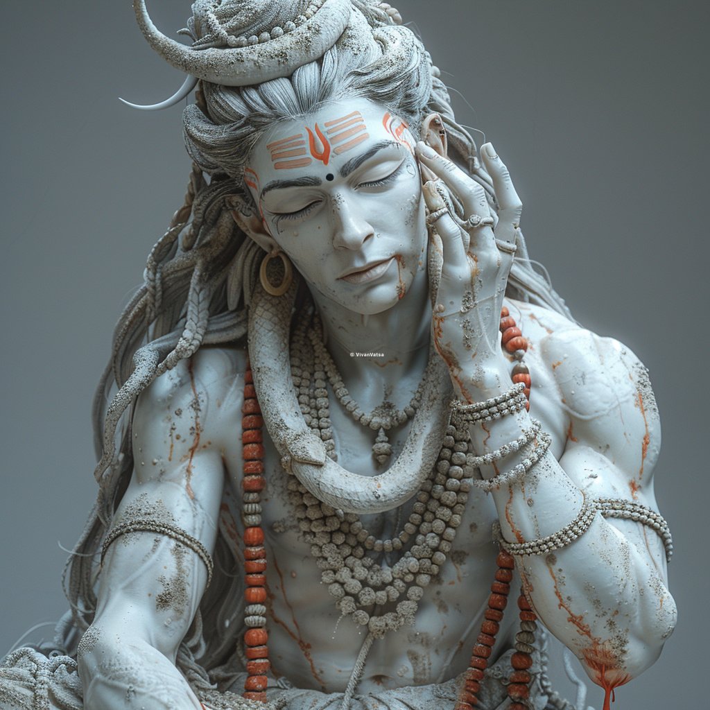 After the destruction of Tripura, Shiva smeared the ashes of the burnt cities and demons on his body. The ash symbolizes the transient nature of physical existence and the importance of spiritual purity. By smearing the ashes on his body, Shiva demonstrated the renunciation of