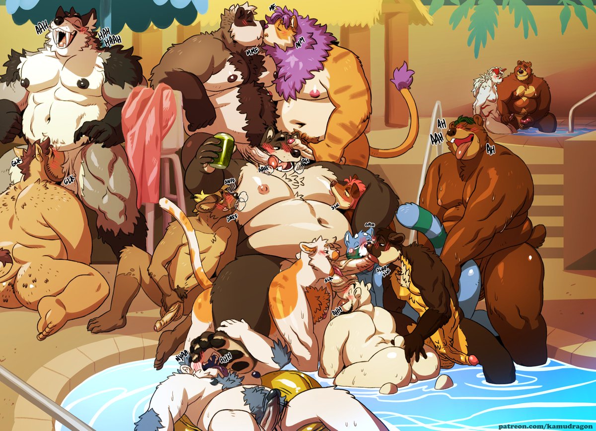 bossman on mini vacation to a nudist resort, seems to have met a few friends X3 i got so busy after starting this ych it took way longer than it should have but here it is! fresh from the tablet lol enjoy!