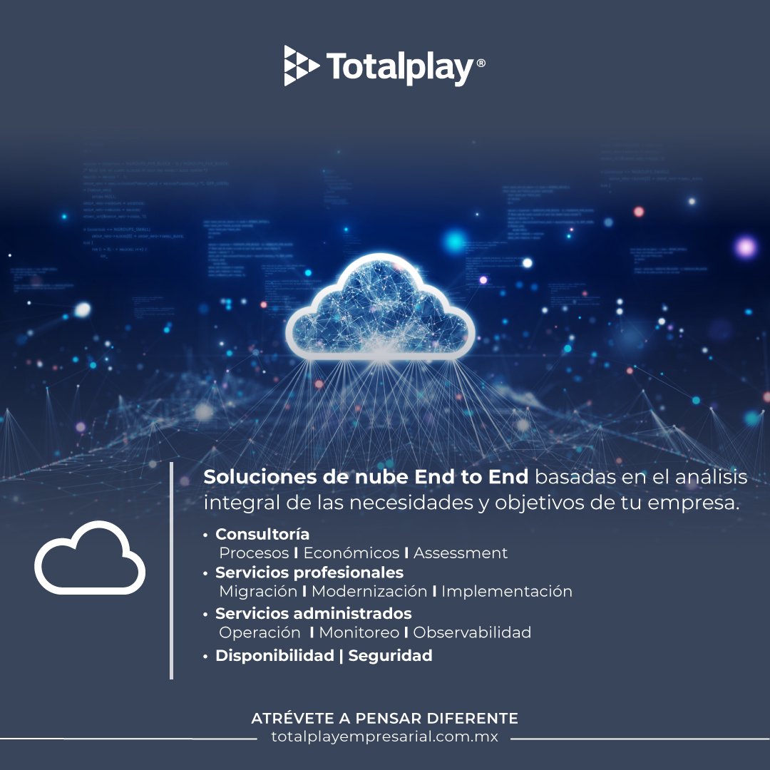 Recibe una consultoría especializada para implementar soluciones de nube de forma  segura y alineada a tu estrategia empresarial.

Llama a uno de nuestros especialistas al 800 188 0002 para conocer más sobre nuestras soluciones.

totalplayempresarial.com.mx/nube-ti/consul…