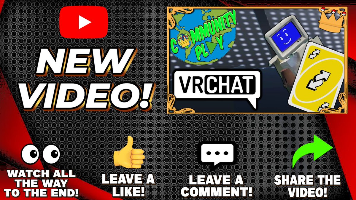 🚨NEW YOUTUBE VIDEO🚨

In today's #CommunityPlay, we played #UNO in #VRChat!

➡️youtube.com/watch?v=GCY_mq…⬅️

#vr #gaming #retrogaming #community #youtube #youtubegaming #youtuber #youtubeseo #youtubevideopromotion #youtubepromotion