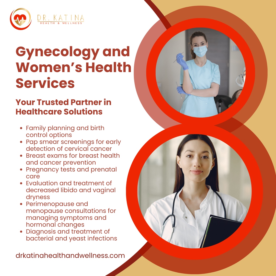 Dr. Katina offers comprehensive women's health services, including family planning and menopause management, to empower women through every stage of their lives.

#WomensHealth #Gynecology #HealthcareForHer #FamilyPlanning #CancerPrevention #PrenatalCare #MenopauseSupport