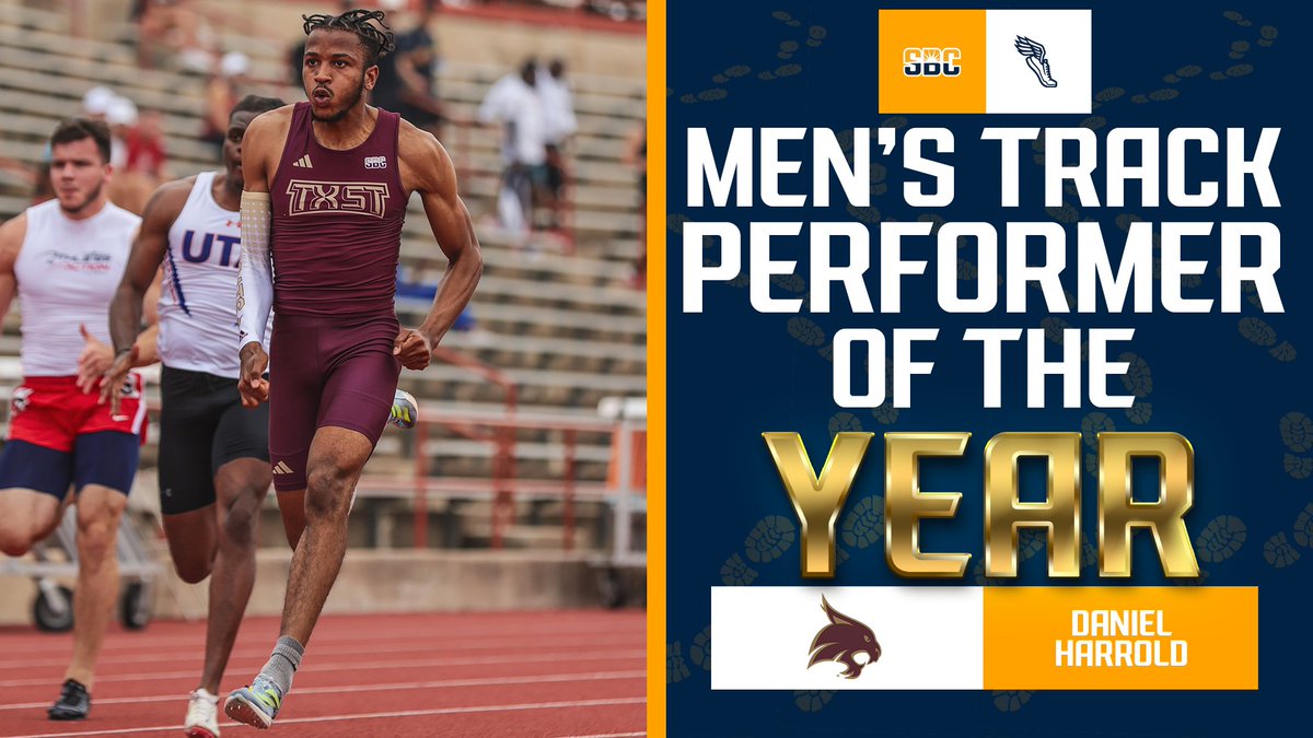 𝗛𝗔𝗥𝗥𝗢𝗟𝗗'𝗦 𝗥𝗘𝗜𝗚𝗡. Daniel Harrold from @TXStateTrack captures #SunBeltTF Outdoor Track Performer of the Year honors. ☀️👟 📰 » sunbelt.me/4bCrZyB