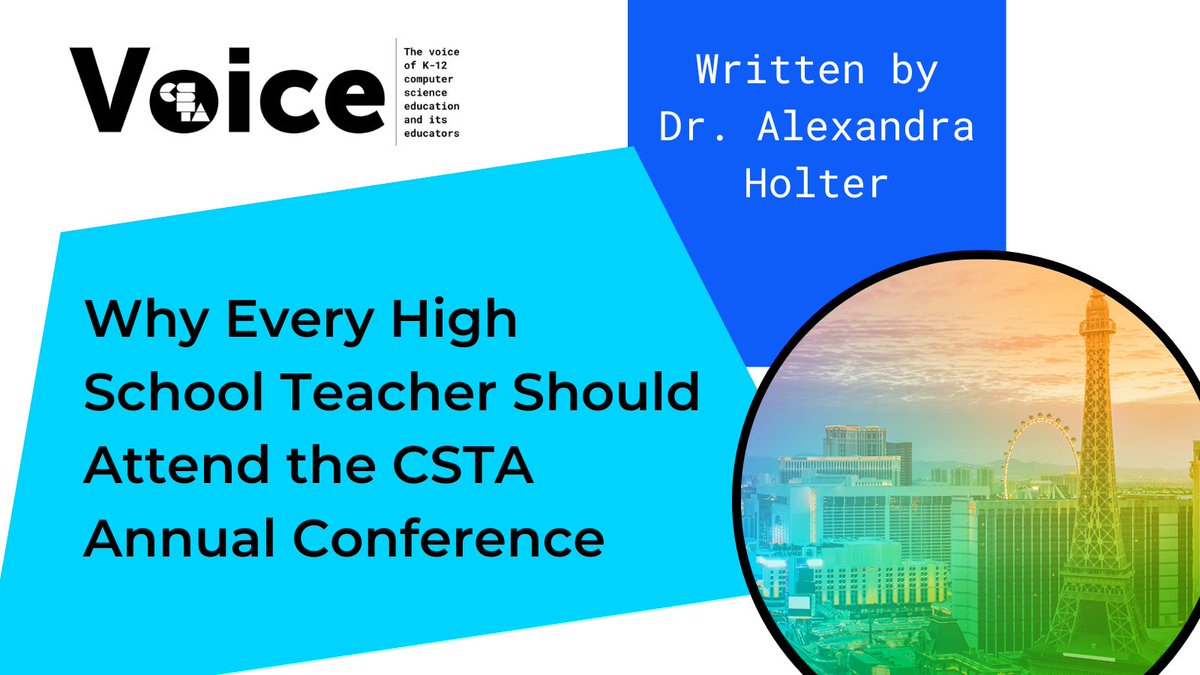 Are you a high school teacher still debating about attending #CSTA2024? Dr. Alexandra Holter shares reasons why you should attend the CSTA Annual Conference! Learn more about why you should say yes to #CSTA2024 here: ow.ly/mZiA50RA5sn