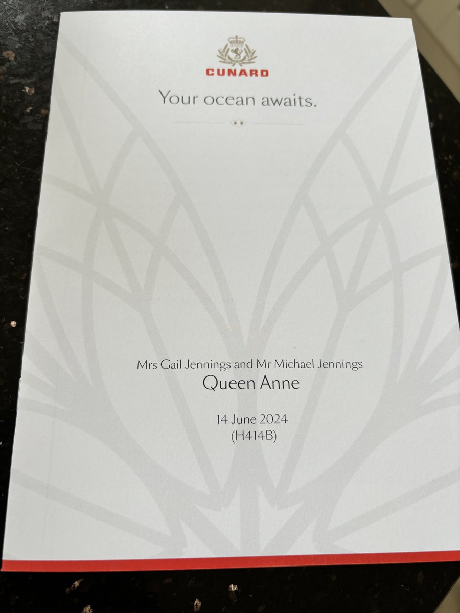Ooooh, look what’s arrived in the post today, never had one of these before 😀 it’s getting real now…👍🛳👍
@cunardline 
#CunardQueenAnne #CUN4RD #cruise
#Cunard #Cunardline #CunardDreams  #LuxuryTravel #CUN4RD #Cruisers #CruiseTravel #CruiseShips