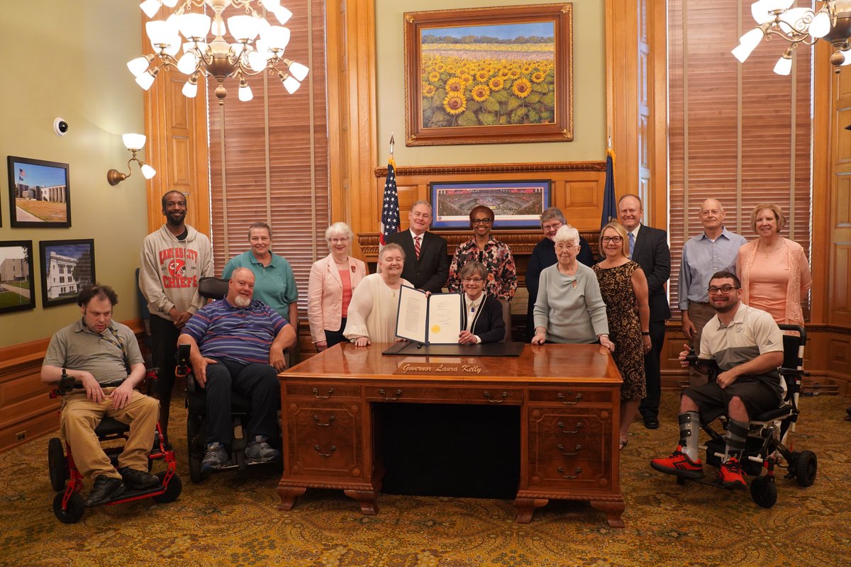 Thanks to Kathy's Bill, Kansans with disabilities will now have preferences in hiring, promotion and retention for state employment. This bill will break down barriers, and I was honored sign it into law.