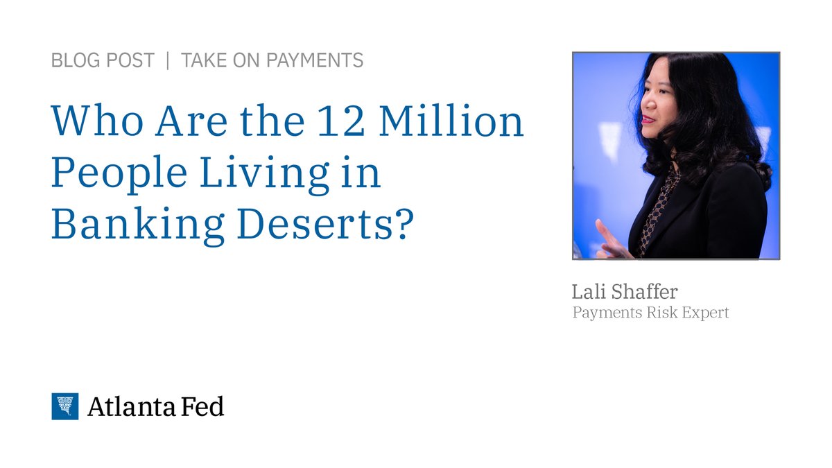 The rate of bank branch closures has doubled since 2020. Read Take On Payments to learn who may be most affected by banking deserts and why it matters. atlfed.org/3UOZxSC #EveryonesEconomy