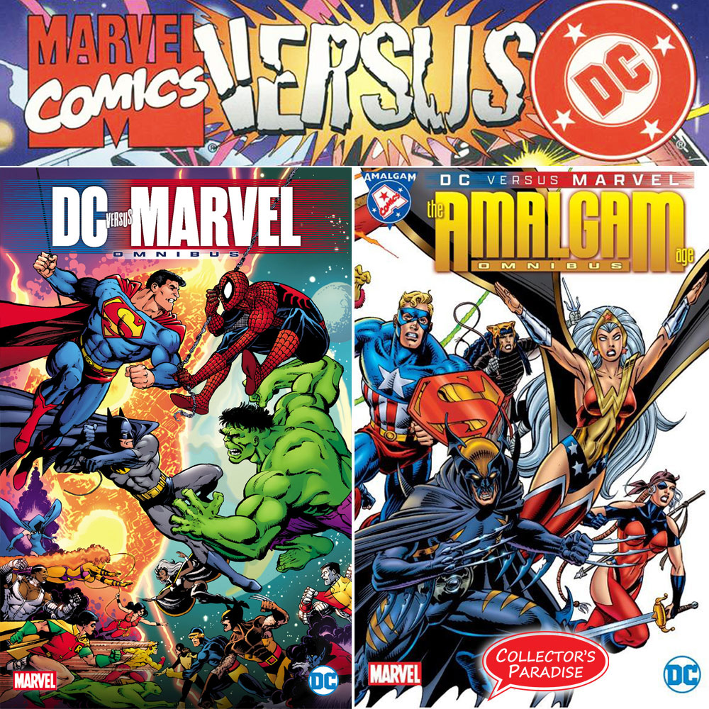FIRST TIME IN COMICS!! DC vs MARVEL Omnibus (2 Volumes) reprinting historical crossovers between the two GIANT publishers! Releasing Aug 6, place your pre-orders now and get up to 20% OFF! SHIP TO YOUR DOOR or LOCAL PICKUP! ow.ly/nYTS50RjkaR