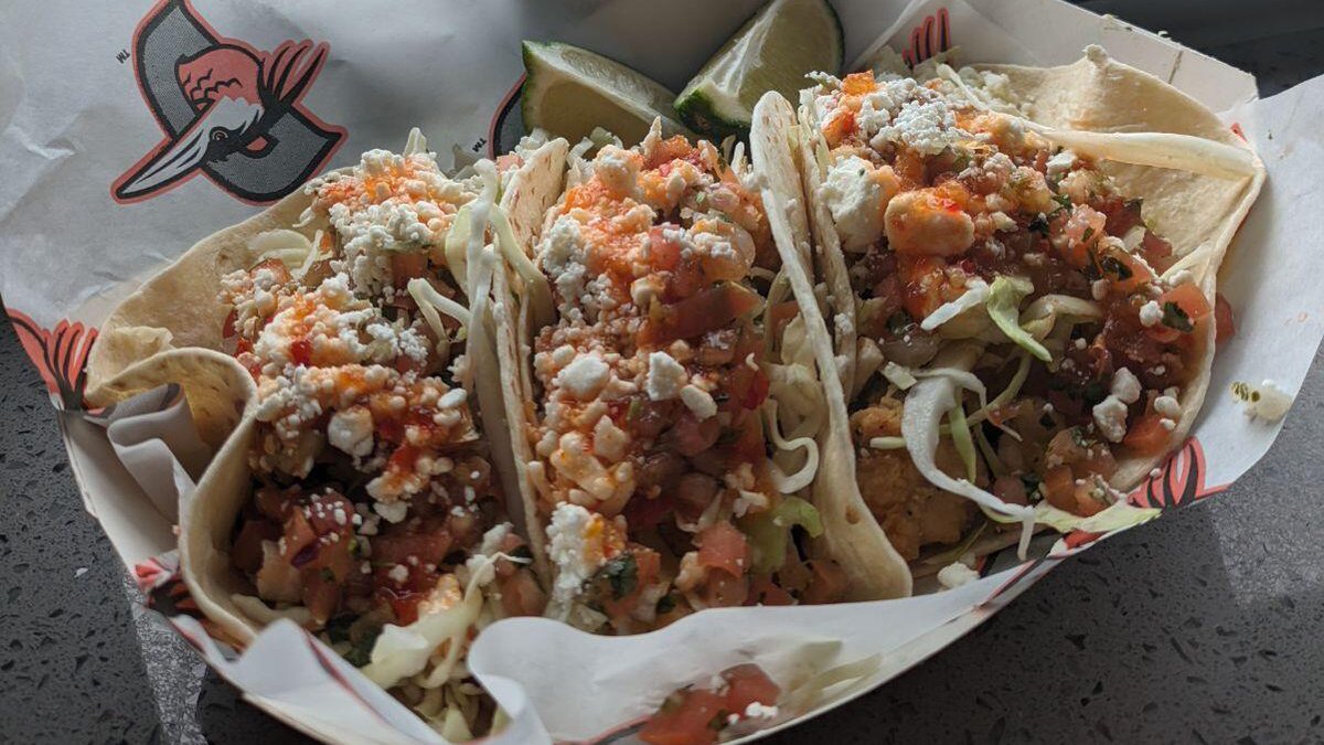 THIS WEEK, the Shorebirds will be serving up delicious Beer Braised Chipotle Honey Chicken Tacos with cabbage slaw, pico de Gallo, jalapenos, & queso fresco cheese in the Hickory Stand for this week only! 👇 Buy Tickets 👉 bit.ly/3HXnktz #FlyTogether | #Birdland