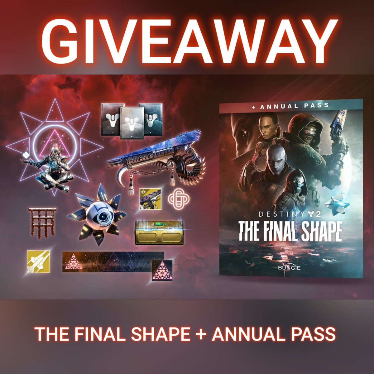 The Final Shape is around the corner 👀 So here's a giveaway for it w/ annual pass! 💫 To participate: 1) Follow @Zzephiris and @renee 2) Like & RT 3) Tag the person you'll be playing the Final Shape with ✌️ Winner announced on 05/30! GL 🩵 #TheFinalShape #BungieCreator #D2