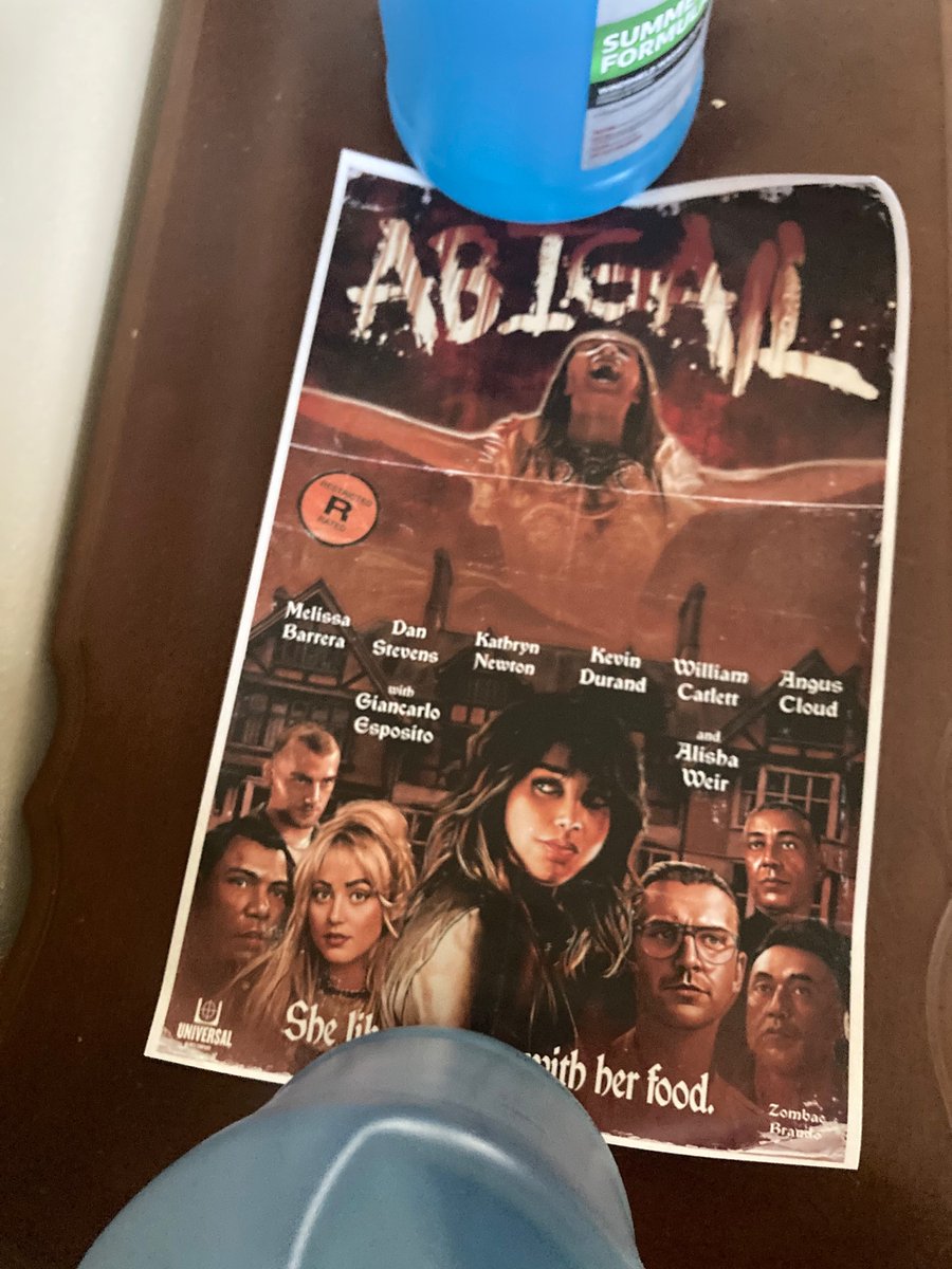 Disregard the windshield wiper fluid but I LOVE this new Abigail poster I got for tomorrow at Spooky Empire.