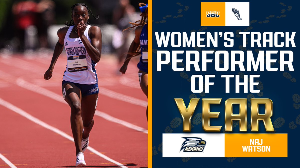 𝗪𝗔𝗧𝗦𝗢𝗡 𝗪𝗜𝗡𝗦. NaJ Watson from @GSAthletics_TF repeats her indoor success by earning #SunBeltTF Women’s Outdoor Track Performer of the Year honors. ☀️👟 📰 » sunbelt.me/4bCrZyB