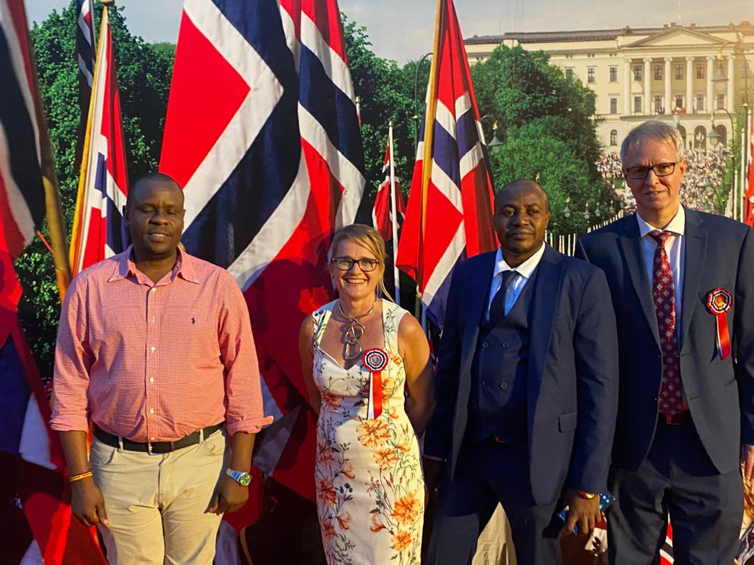 This evening, Rt Hon Deputy Speaker @Thomas_Tayebwa , Director Communications PLU @AndrewMwenda, Commissioner Alex from @Mglsd_UG & i joined Norwegian Ambassador to Uganda Her Excellency Anne Kristin Hermansen and friends of Norway to celebrate their Constitutional Day at the