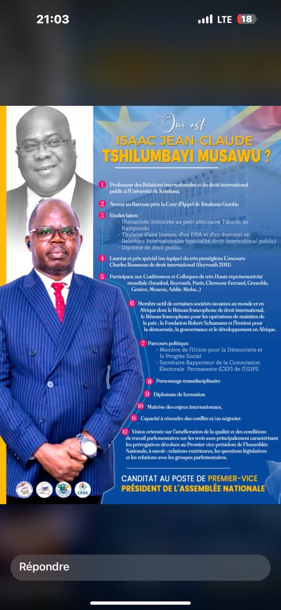 JulesLuanda's tweet photo. Très chers honorables députés nationaux du Nord-Kivu, tous derrière l’honorable Jean Claude Tshilumbayi candidat 1er vice-président @jean_tshilumb. Un candidat, une intelligence, une compétence.
Tjrs au service de la nation. @FatshiNews @AugustinKabuyaT @shabani_lukoo @fatshi13 https://t.co/bVLQtEEzlF