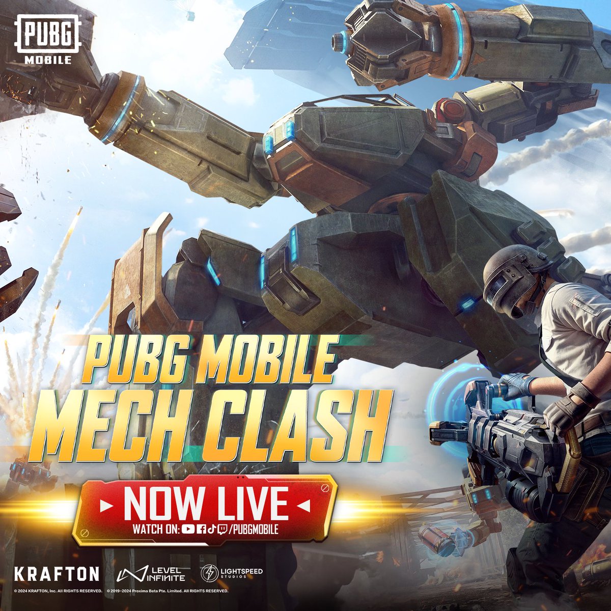 Catch Team Mecha Masters LIVE in the #PUBGMOBILE Mech Clash event! Don't miss the action here: pubgmobile.live/MechClashYT #PUBGMOBILEV320 #PUBGMOBILEMECH #PUBGMMECHCLASH #PUBGMOBILEC6S18 #ad #PUBGMVIP #REDEYESPUBGM @PUBGMOBILE @AMGinfluence @PUBGMOBILE_NA_