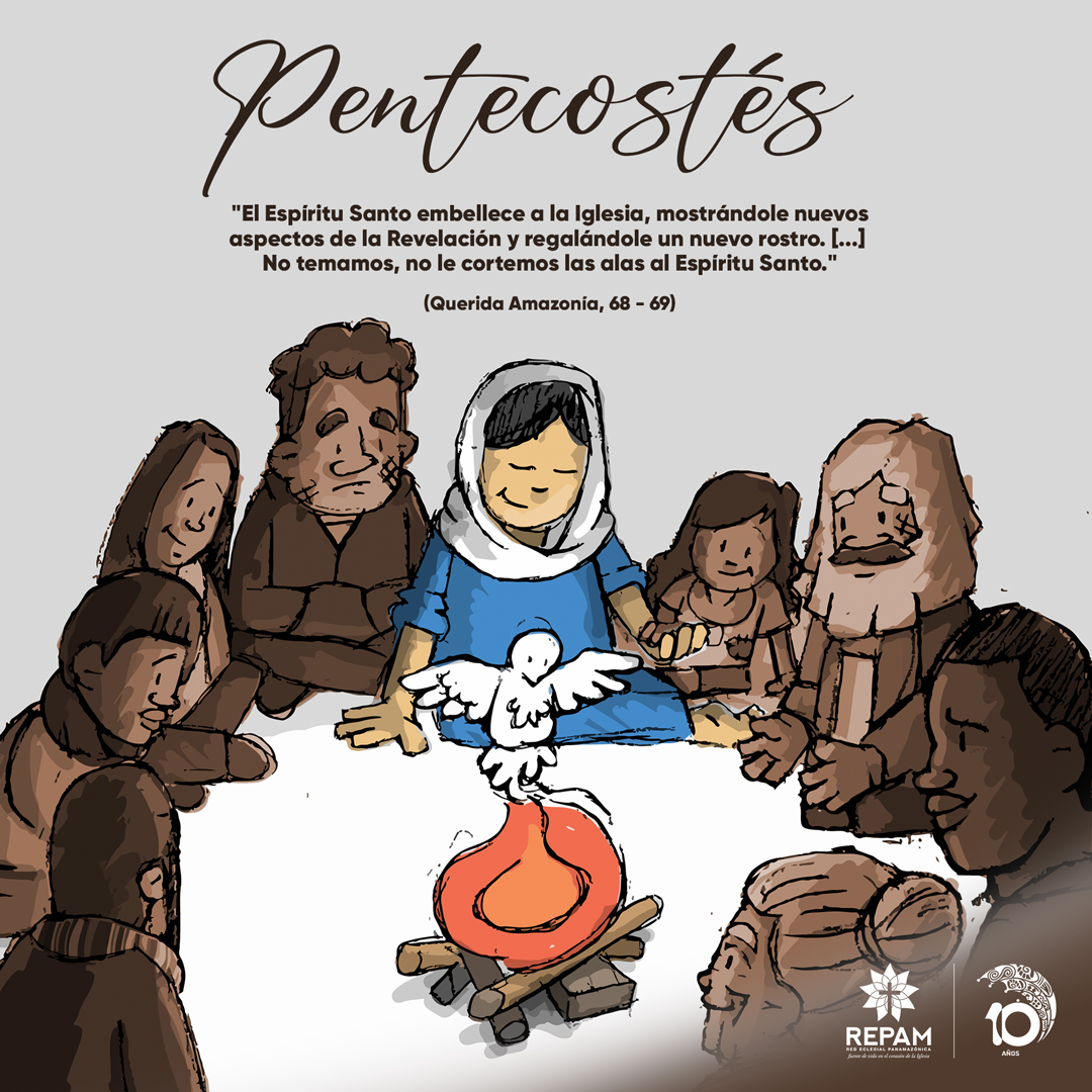 repam_amazonia's tweet image. 🕊 Pentecostés es una celebración especial para reforzar la presencia de Dios entre nosotros: es en este día que recordamos la venida del Espíritu Santo sobre los apóstoles de Jesucristo, cincuenta días después de la Pascua. 

#repam10años #Pentecost2024 #Amazonia