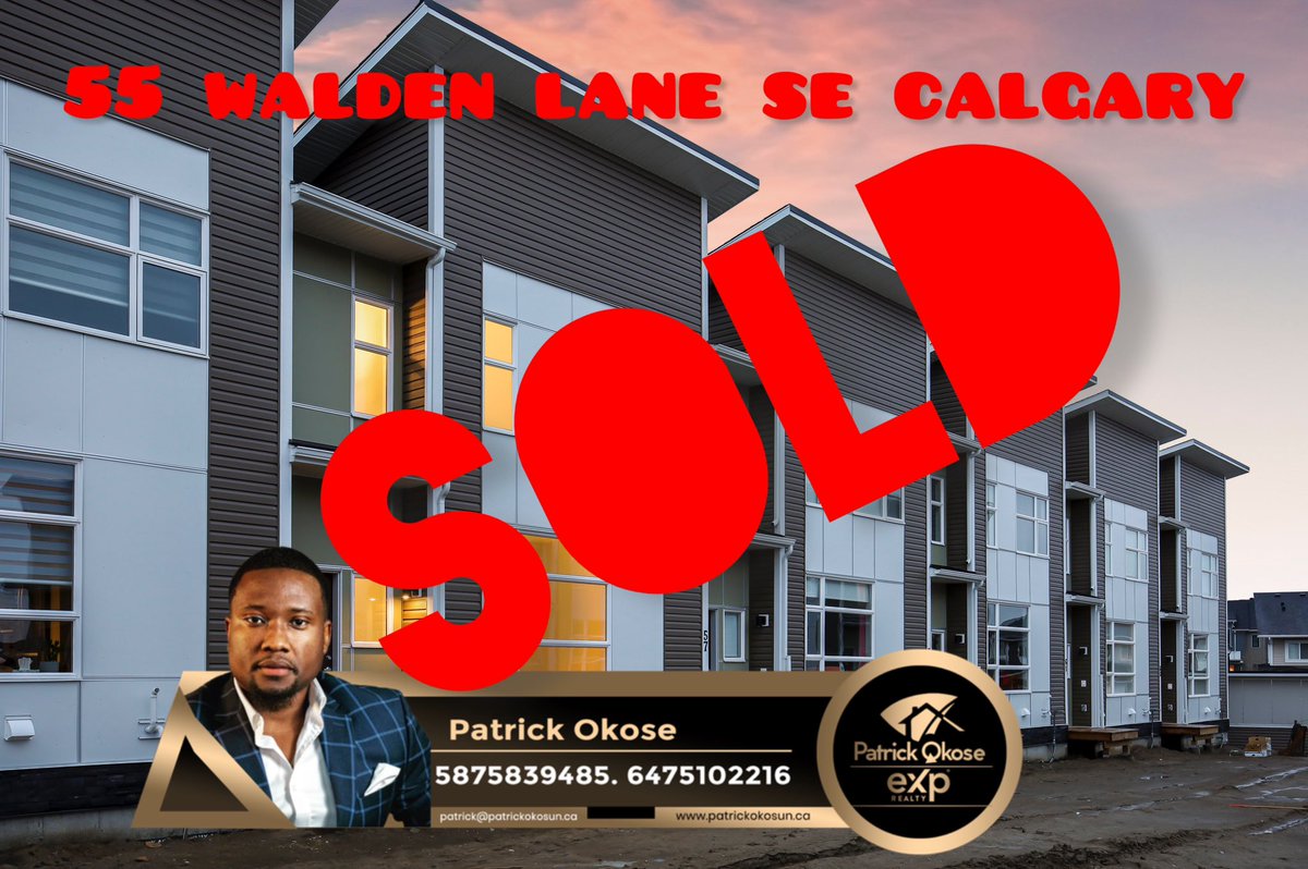 SOLD!!! 3 bed 2.5 bath townhouse in WaldenSE Calgary. #therealpatrickokose  #calgary #calgarylife #calgaryalberta #calgarybuzz #calgarystampede #calgarywoodworkers #calgaryartist #calgaryarts #calgaryart #calgaryartists #calgarybusiness #calgarybrows #calgarybride #calgarybeauty