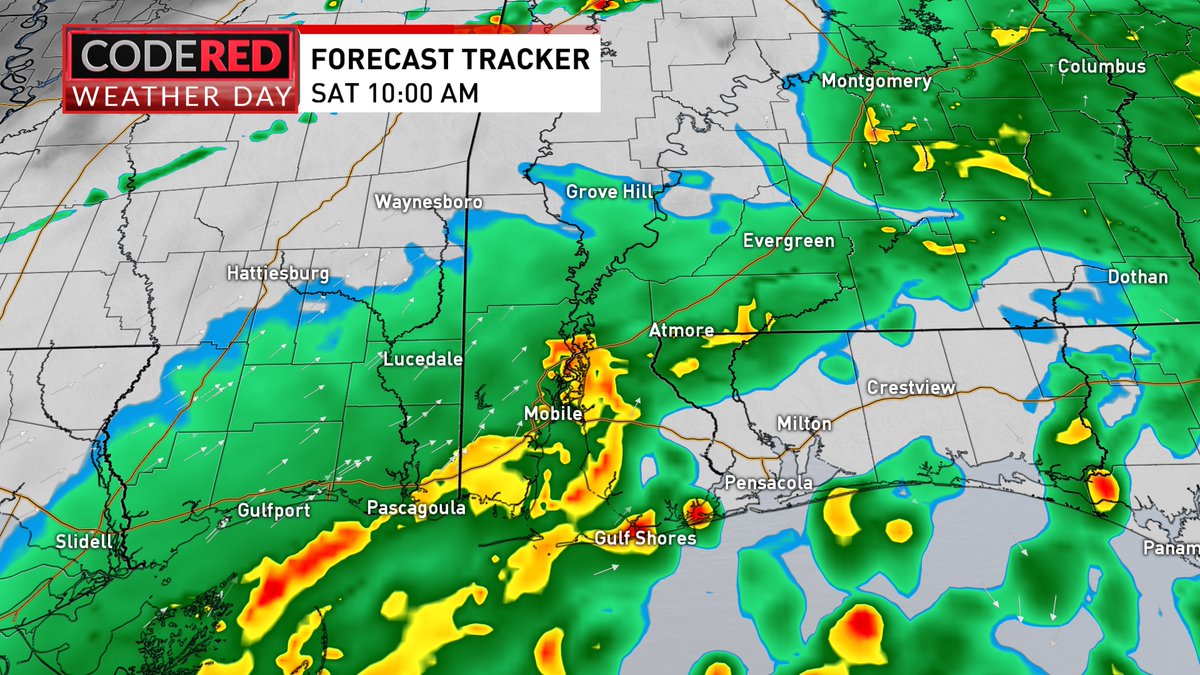 Tornado Watch until 10PM for Escambia County, Alabama. Multiple rounds of t-storms will roll through the area that could turn severe. All modes of severe weather are possible. @mynbc15 mynbc15.com/weather