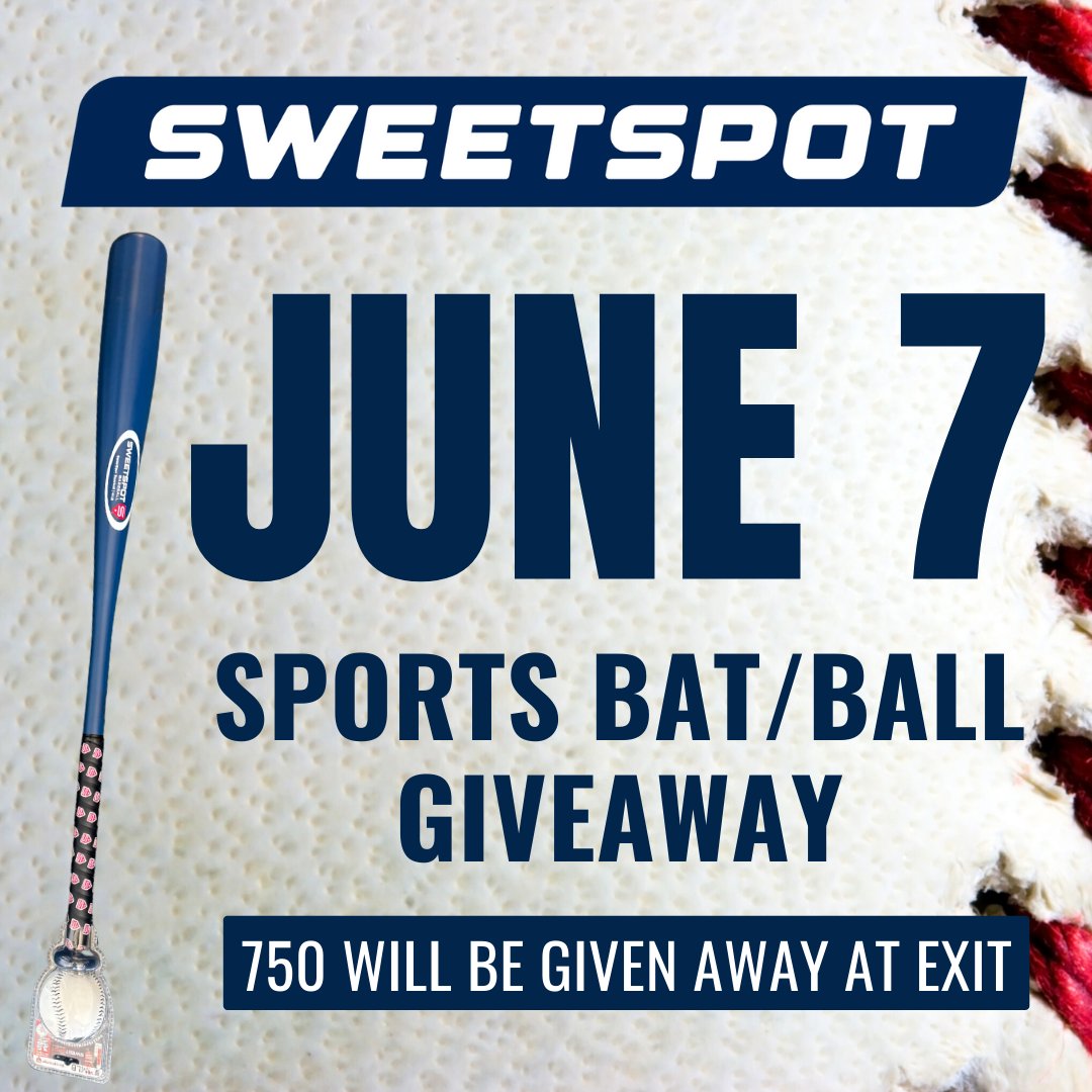 We have an exit giveaway planned for 6/7 that is sure to be HIT! Get excited to snag The Sweetspot Bat & Ball Combo to take home so you can Play Anytime, Anywhere ALL Summer Long! 👉750 @playsweetspot Bat and Ball Combos Will Be Given Away At Exit! 6/7🎟️bit.ly/4apB5x9