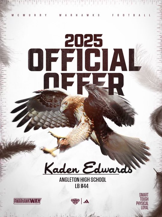 #AGTG After a great conversation with <a href="/Coach_Watkins33/">Broc Watkins</a> I am blessed to announce that i have received an offer from <a href="/McMURRYFOOTBALL/">McMURRY FOOTBALL</a> 🙏🏾 #warhawks #offered