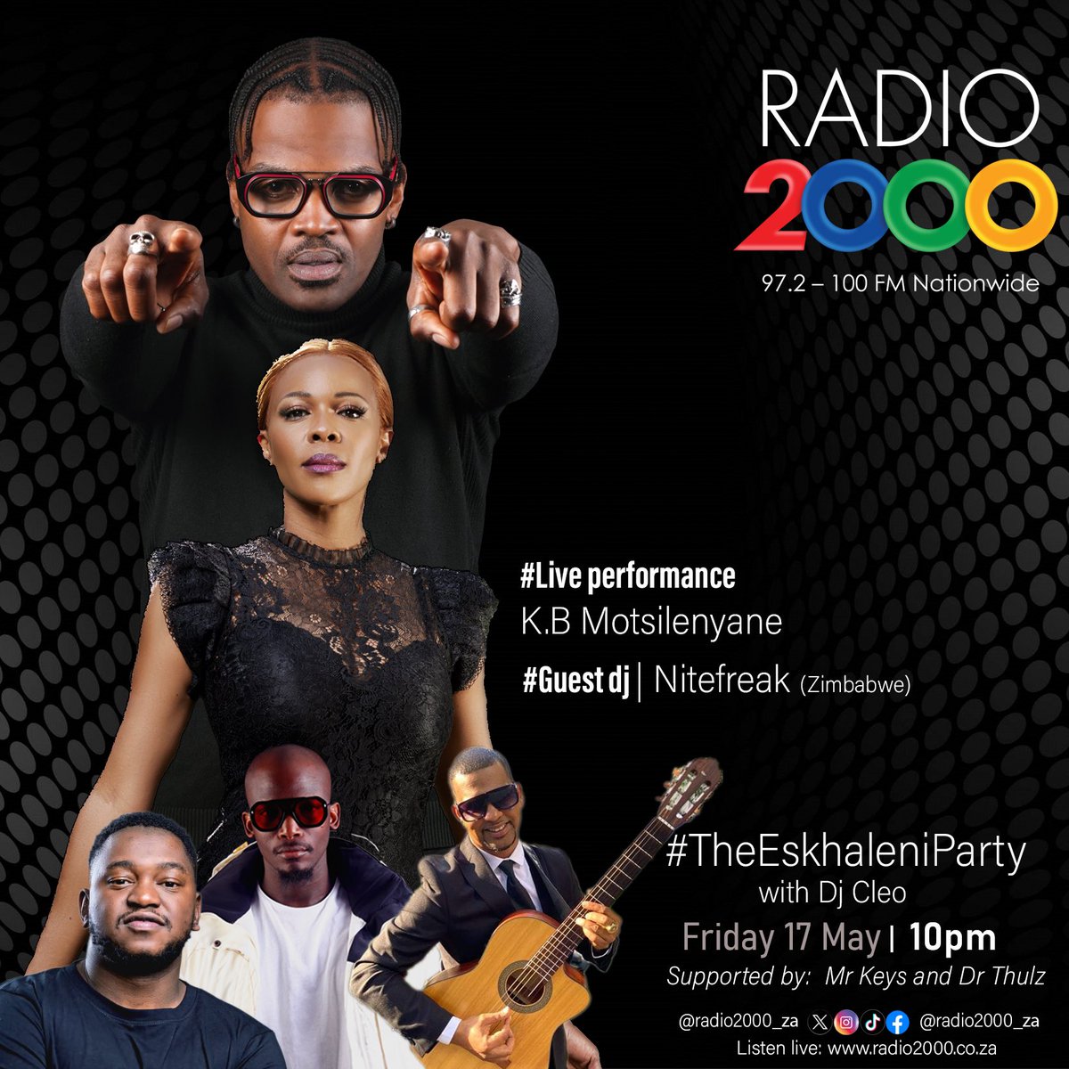 Radio2000_ZA's tweet photo. Tonight on #TheEskhaleniParty with @djcleo1
#KeParti
#LivePerformance #GuestDJs
π»97.2-100 FM Nationwide
π² @SABCPlus app
πΊ DSTV 812
π§ https://t.co/Vz6hfVwLLf https://t.co/zQPZEM2lDC