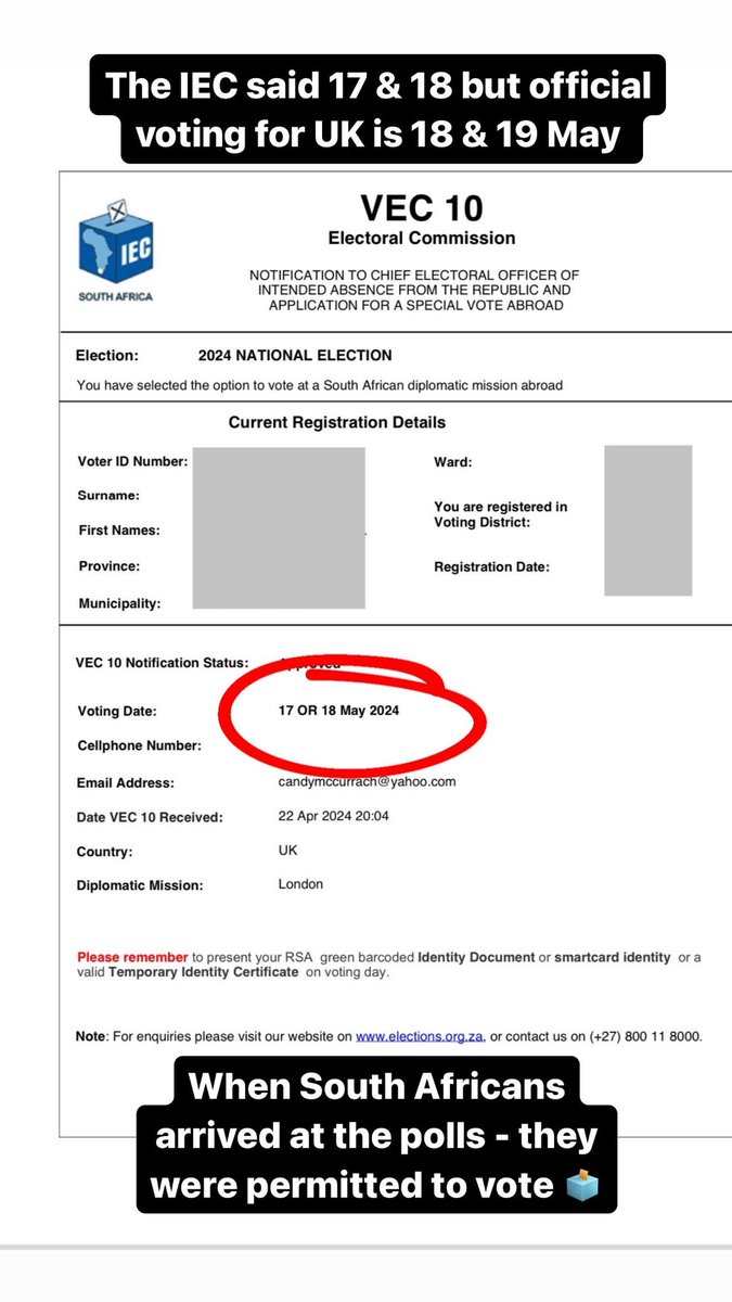 This is why South Africans in the UK have 3 days in which they can vote. 🗳️ #saelections2024