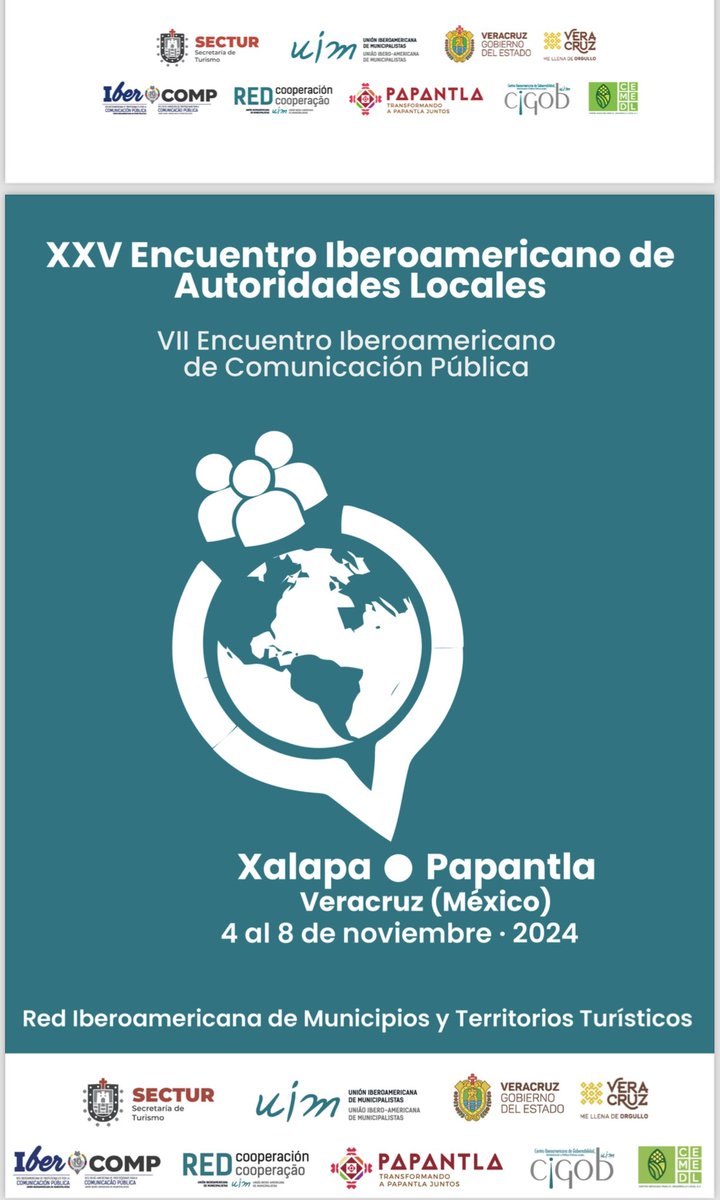 📰Marca Territorio: Comunicación Pública para la Gobernanza Local🗞️

Lema que nos unirá en noviembre en las ciudades de Xalapa y Papantla #México

Participa en el Encuentro Iberoamericano de Comunicación Pública en que celebramos los 10 años de <a href="/IberComp/">IberComp</a> 

pga.uimunicipalistas.org/catalogo/629