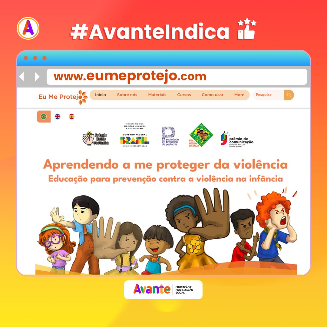 #AvanteIndica Eu Me Protejo. Projeto comprometido com o #CombateàViolênciaSexualContraCrianças, que disponibiliza gratuitamente materiais informativos para famílias, escolas e crianças, com estratégias que comunicam a crianças com e sem deficiência #OscAvante