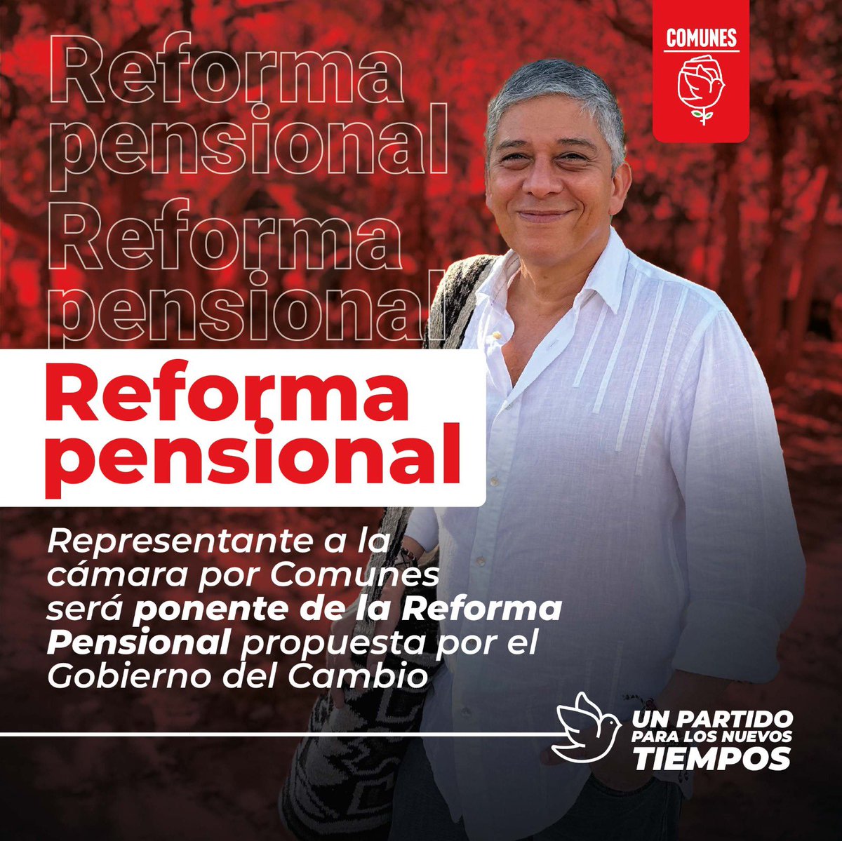 Nuestro representante @GermanComunes será ponente de la Reforma Pensional radicada el día de hoy. Apoyamos y acompañamos las políticas de Cambio por las que votó el pueblo colombiano✊🏻🇨🇴