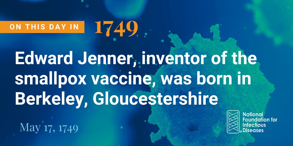 On this day in 1749, Edward Jenner, inventor of the world's 1st #vaccine against #smallpox, was born. The world owes him an enormous debt of gratitude for his work, which led to the eradication of smallpox in the 20th century. 

Learn more: ow.ly/X9S050RK6EL