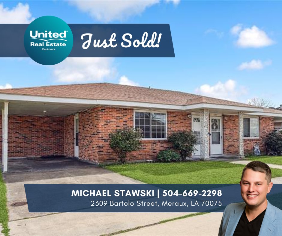 Another one sold! 😎 Congratulations to Michael E. Stawski III on his recent sale! Interested in selling or purchasing a home? Call Michael today at 504-669-2298. #RealEstate #ForSale